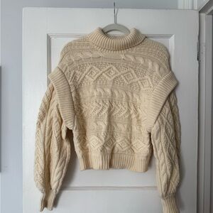 Ronny Kobo Collection Cream Mockneck Sweater